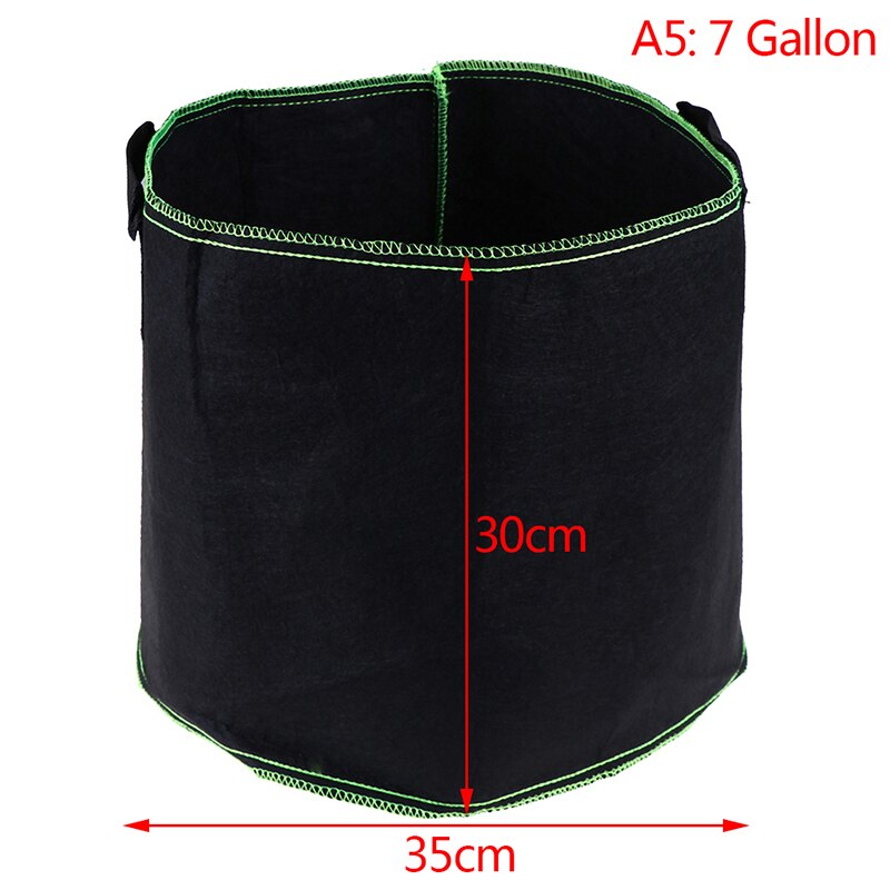 1/2/3/5/7/10 gallon svart filtkrukor trädgårdsväxt växtpåse container