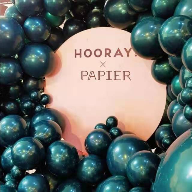 30 Uds 15 juegos perla de doble capa Globo Verde frijol verde lima verde turquesa globo de látex decoración de la de cumpleaños de la boda