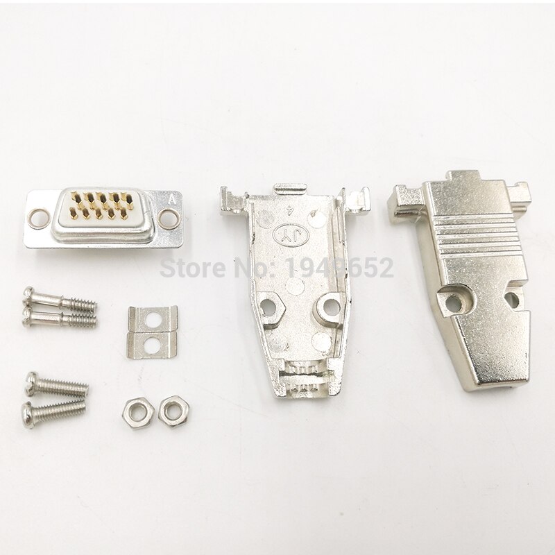 Db15 vga-stik d-type stik metalhus forgyldt messing kontaktor 3 række 15 pin port stik hun han adapter  dp15