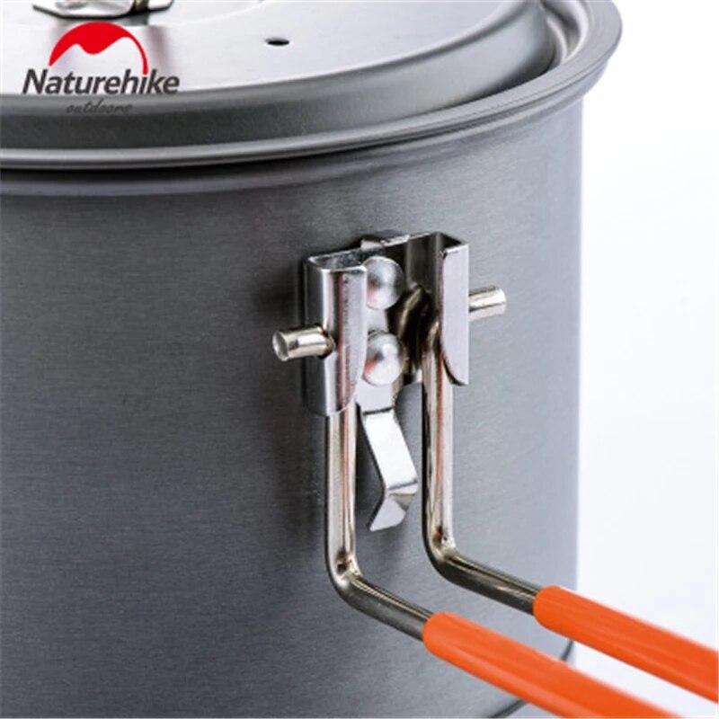 Naturehike Camping Cookware 2-3 Person Nonstick Outdoor Picnic Pot Pan Ultralight Portable Camping Pot Outdoor Folding Cookware