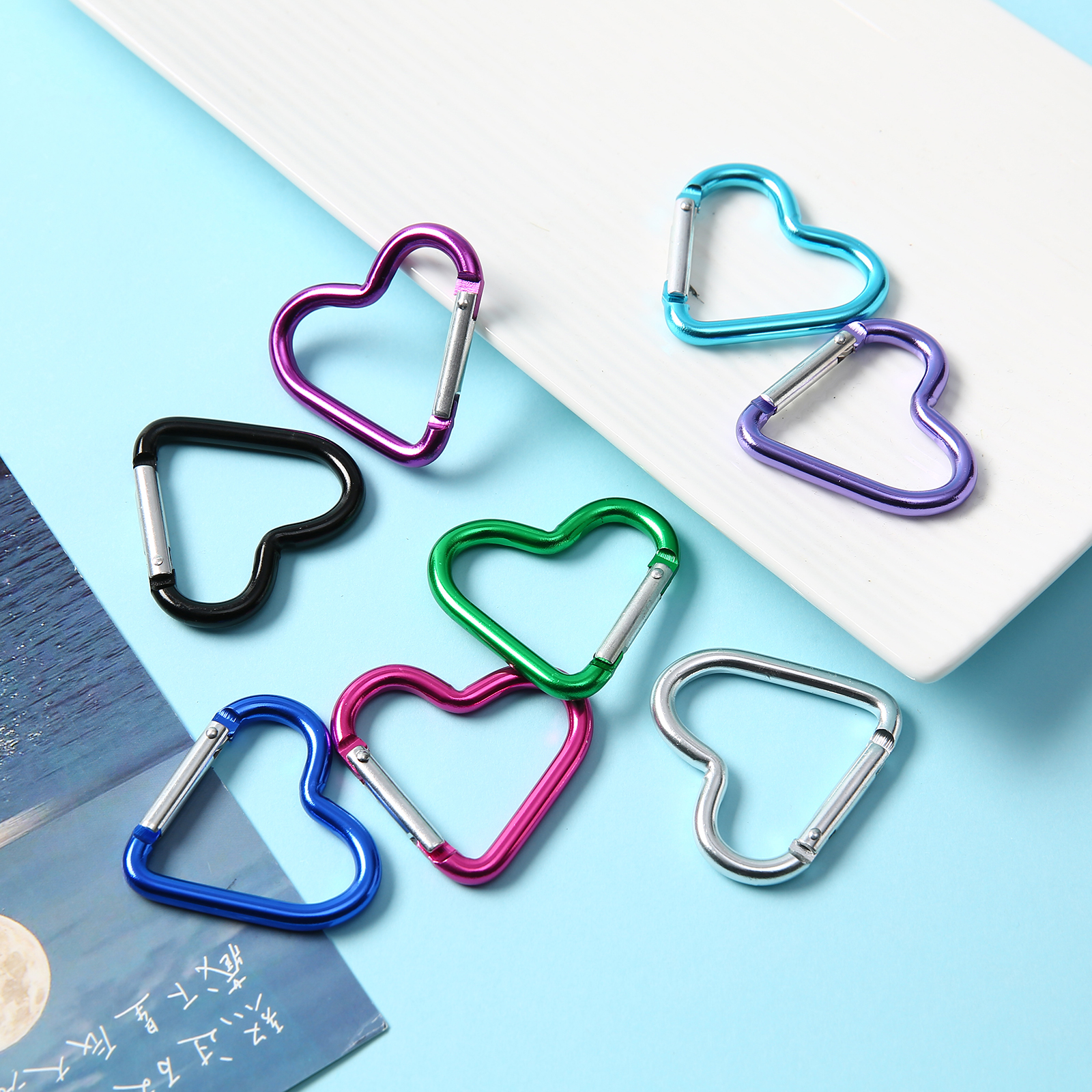 1/2/5/1/20 PCS Sleutelhanger hartvormige Sleutelhanger Clip Outdoor DIY Tas Hanger accessoires Sieraden Maken Benodigdheden