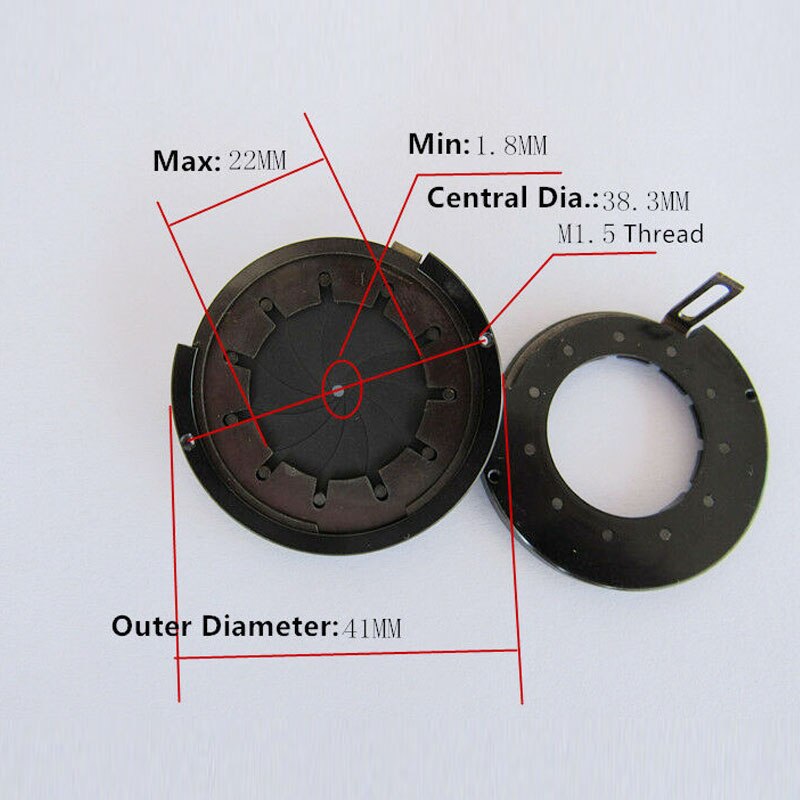 Adjustable Aperture 1.8-22mm Manual Zoom Iris Diaphragm Condense 12 Blades Camera Microscope Optical Module Adapter