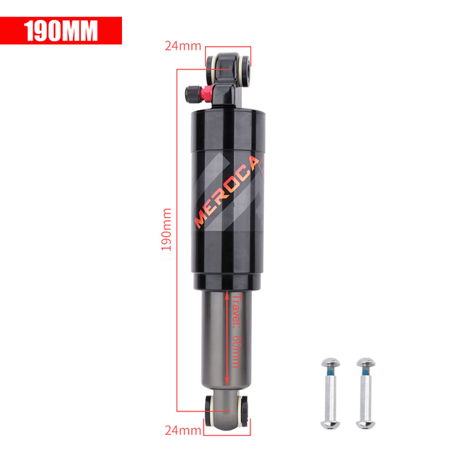 Amortiguador trasero de aire para bicicleta, accesorio de aleación de 125/150/165/190/200mm, para bicicleta de montaña o de carretera, plegable: 190MM