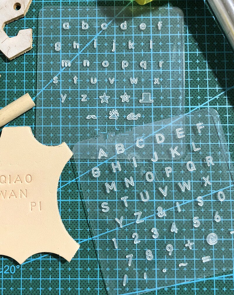 Transparent leather letter punch, movable type hand knock leather punch, leather seal