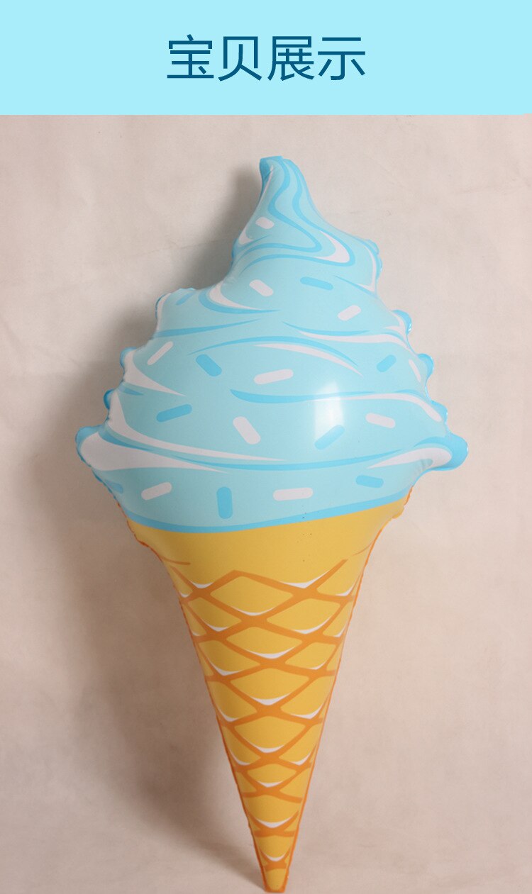 90cm 35inch Giant Inflatable Ice Cream Pool Float Inflatable Water Toys Air Mattress Fun Swimming Beach Party: blue