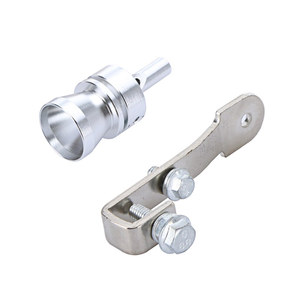 Turbo lyd fløjte udstødningsrør udstødning afblæsningsventil aluminium sølv 10.2 × 1.8cm s