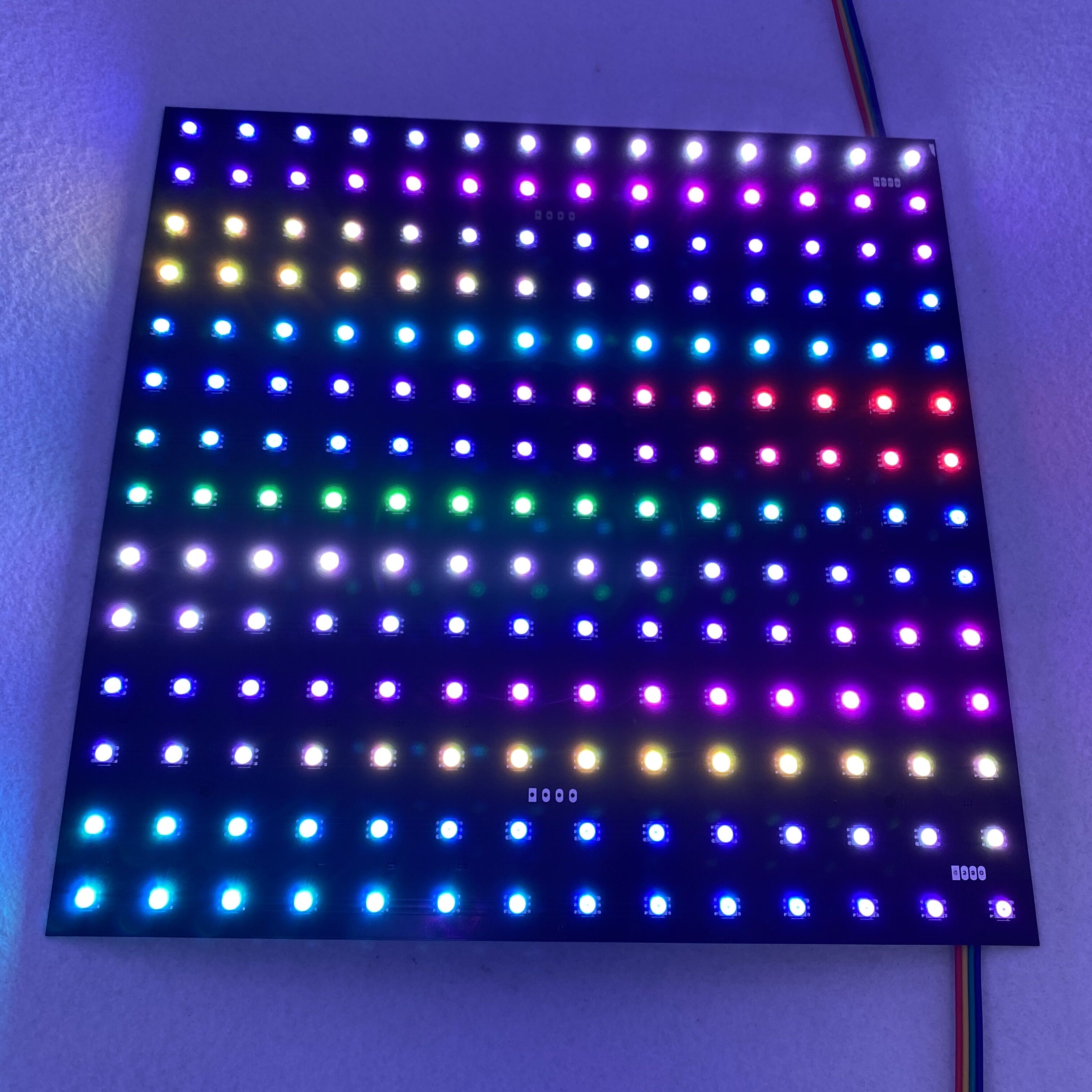 SK9822 P20mm addressable full color RGB indoor LED Display unit panel,14*14pixels,280mm*280mm;Aluminum plate
