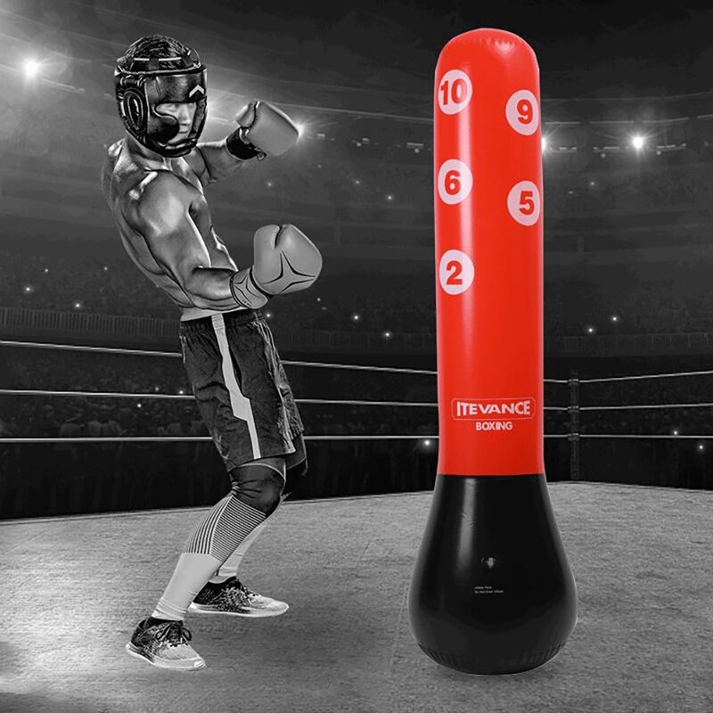 ITEVANCE Standing Punching Bag Inflatable Kids Punching Bag with Stand for Practicing Karate Taekwondo MMA Fitness Kids Adults