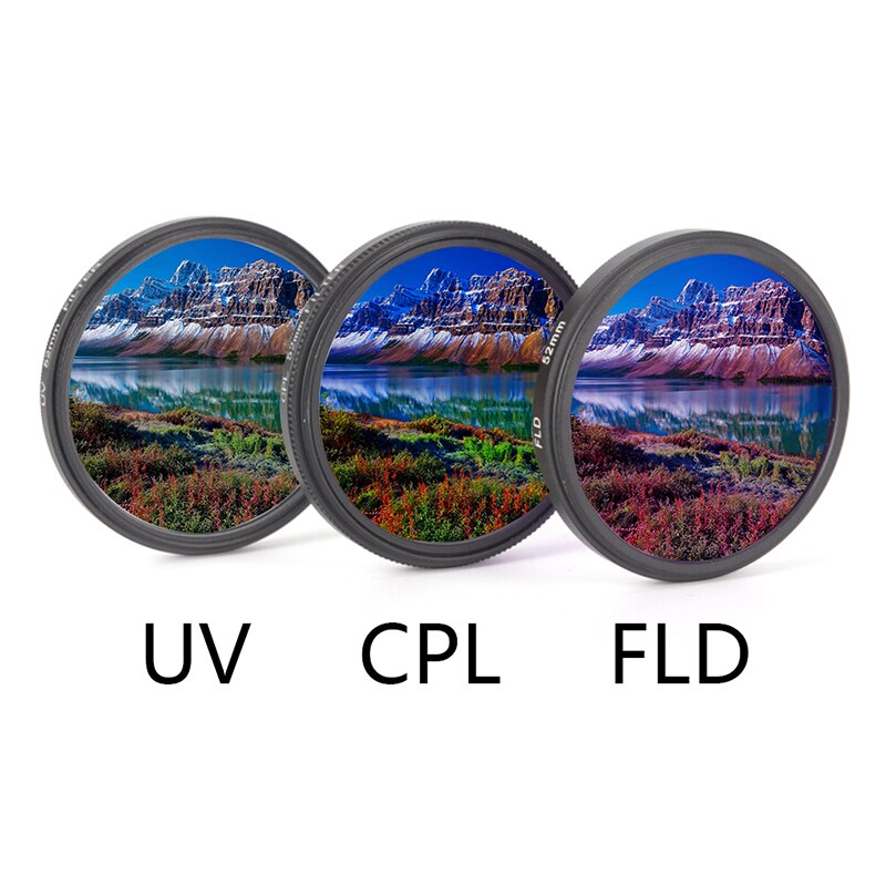 3 stks/partij 49MM 52MM 55MM 58MM 62MM 67MM 72MM 77MM CPL + FLD Lens Filter Set met Tas voor Cannon Nikon Sony Pentax Camera Lens