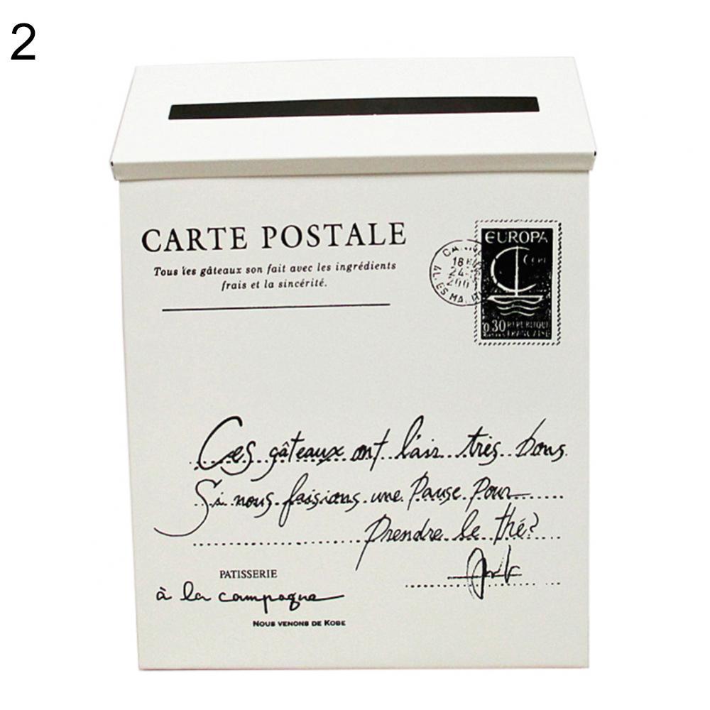 retro Metall Mauer montiert Briefkasten Eimer Zeitung Buchstabe Kasten Post Garten Dekor: 2