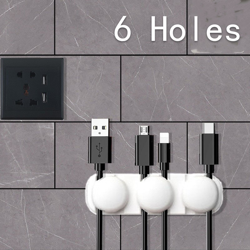 Cable Organizer Silicone USB Cable Winder Desktop Tidy Management Clips Cable Holder for Mouse Headphone Wire Organizer: Blue