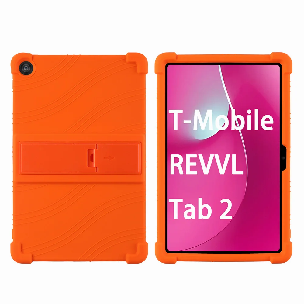 Für T-Handy, Mobiltelefon REVVL Tab 2 5G 2025 10,1 Zoll Tablette-Hülle, stoßfeste Silikon-Tablette-Abdeckung, leicht, kinderfreundlich: Orange