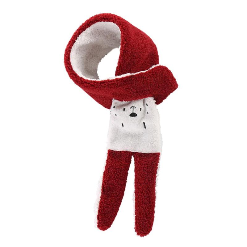 Bufanda cálida bebé niños invierno imitación piel de cordero otoño invierno cálido Collar chal bufandas Niños Accesorios para 0-3 años bebé: Borgoña