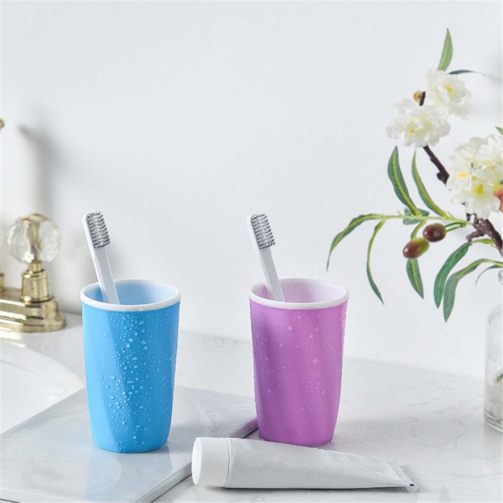 Plástico resistente al calor taza de limpieza dental baño taza de cepillo de dientes soporte de pasta de dientes paja beber lavar gárgaras de vidrio #4MM15