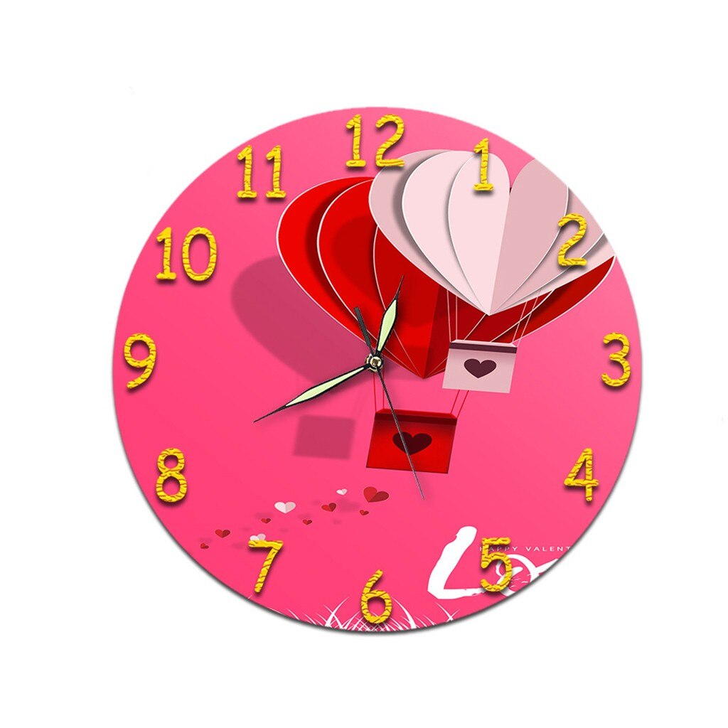 Valentine's Day Living Room Digital Wall Clock Acrylic Mute Clock Digital Wall Clock Acrylic Silent Stereo: C