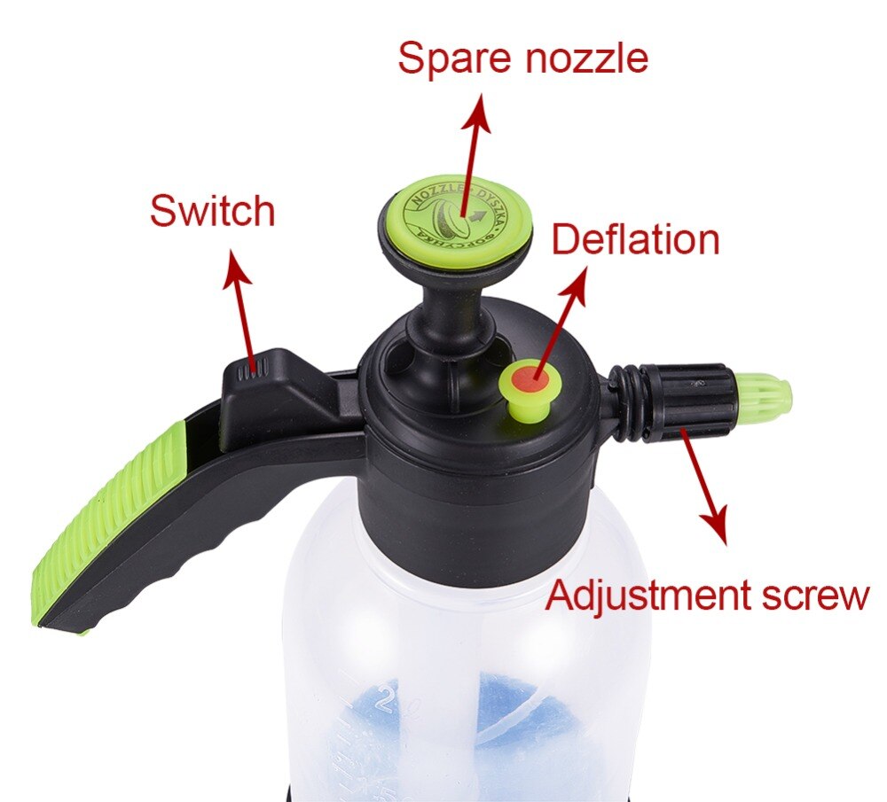 2L Car Cleaning Water Spray Pressure Sprayer Bottle Multi-Purpose Sprayer Garden Hand Pressed Watering Pot With Extended Wand