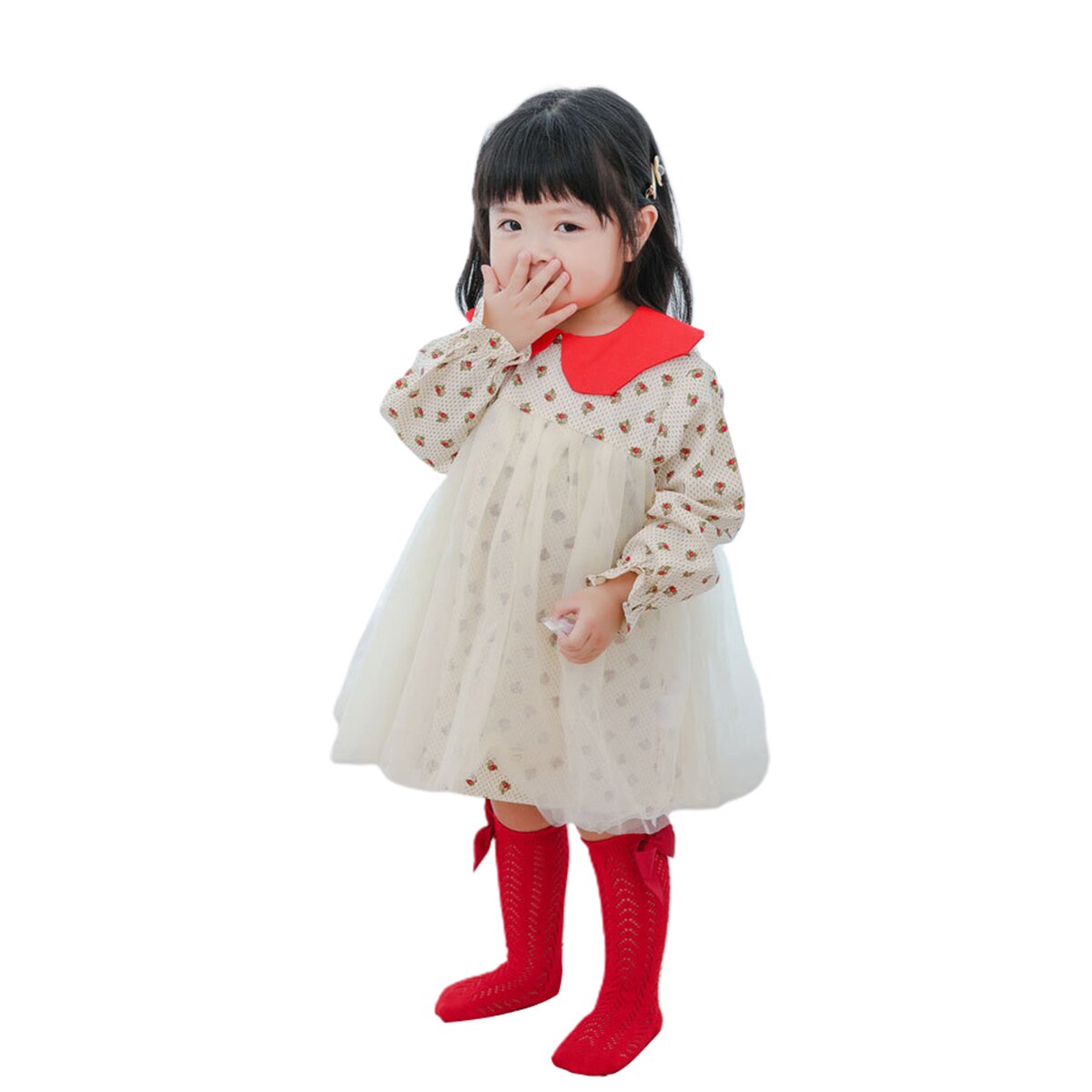 1 Paar Baby Baby Meisjes Solid Cotton Mesh Been Warmer Sokken Boog Knoop Leuke Soft Knie Hoge Baby Peuter Kinderen meisje Sokken 0-3Y