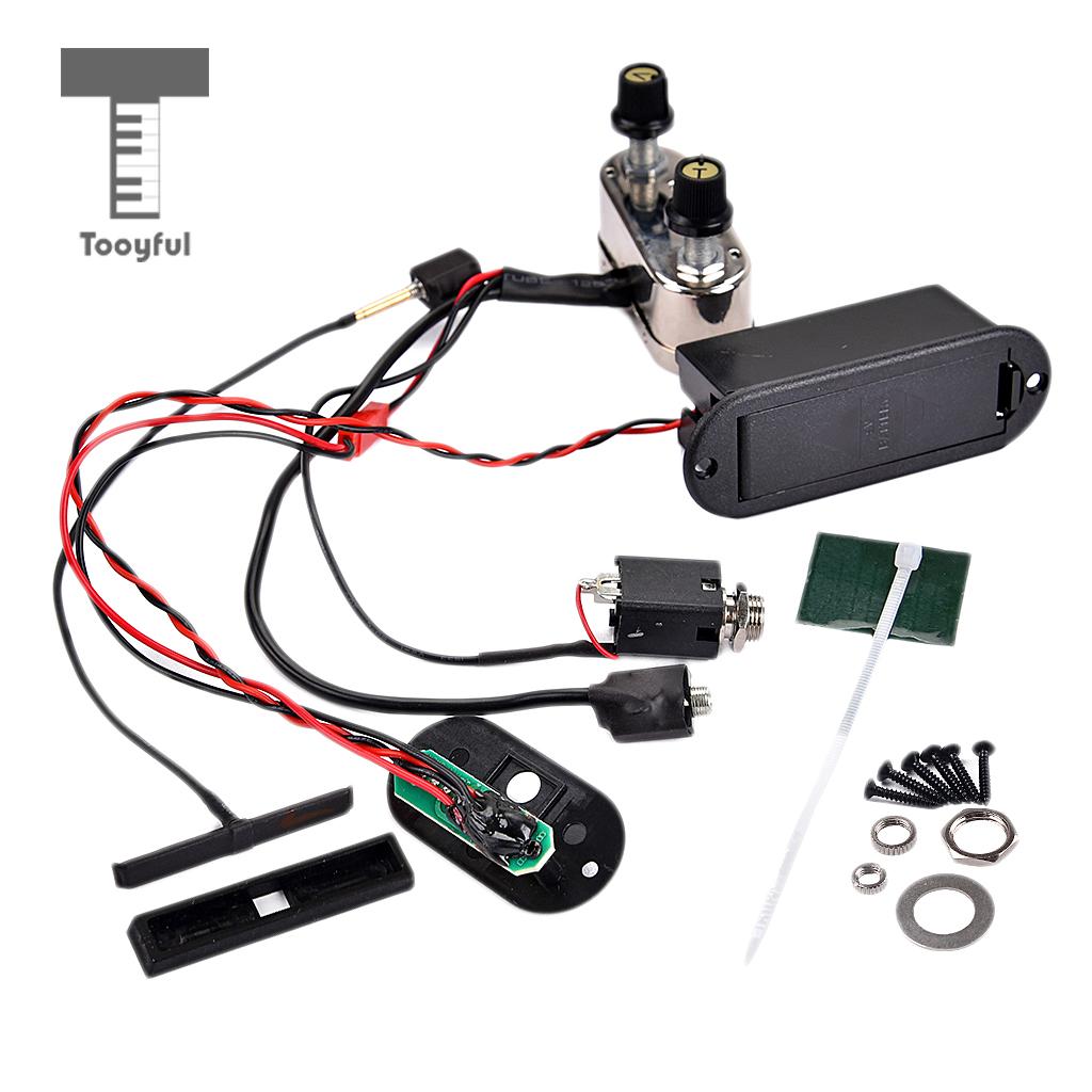 Tooyful High Grade Electric Violin Pickup Amplifier Violin EQ Preamp for 3/4/4/4 Violin Lovers