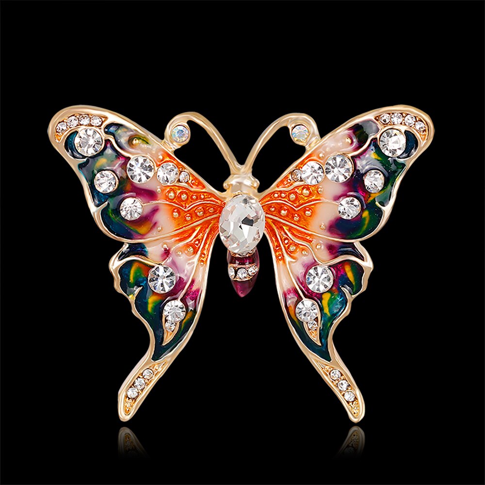 Rinhoo Beautiful pink Butterfly Small Insect Brooch Pins Animal Brooches for Women Decoration Jewelry Accessories For Women Girl