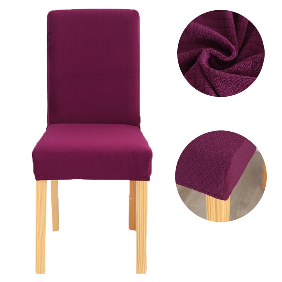Super Zachte Fleece Stof Stoel Cover Elastische Stoelhoezen Spandex Voor Eetkamer/bruiloft/Keuken/Hotel Party banket: purple