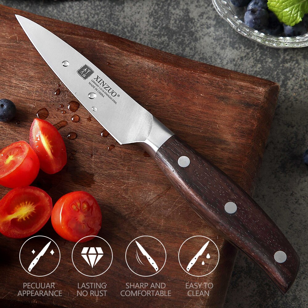 SANMUZUO Damaststahl Filetiermesser 18 Cm, Professional Küchenmesser Ausbeinmesser - Xuan Serie - VG10 Damaskus Stahl Kochmesser Schinkenmesser Mit Harz Griff (Sternenschwarz