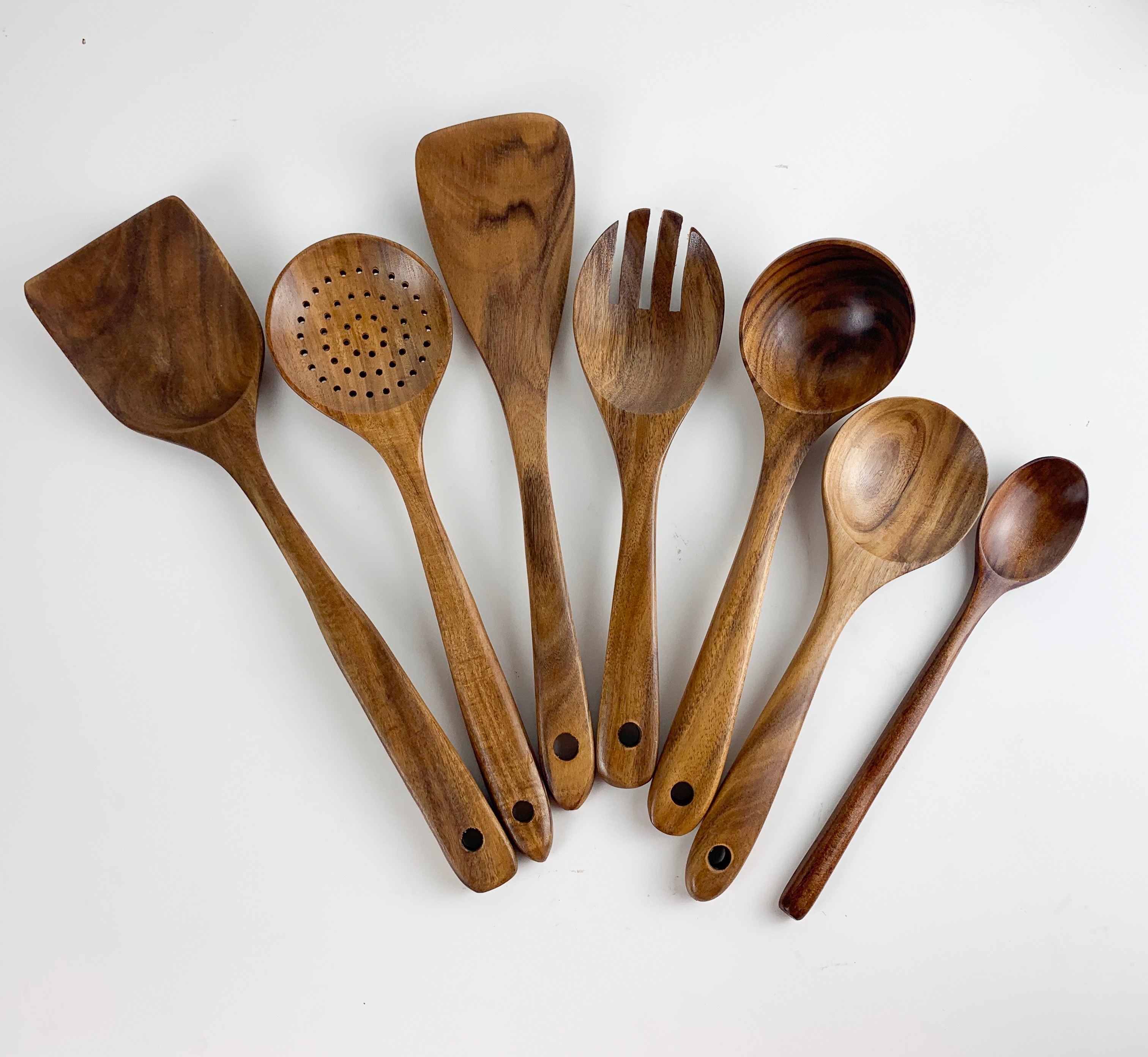 Teak natural wood tableware spoon colander spoon special nano soup skimmer cooking spoon wooden kitchen tool kit