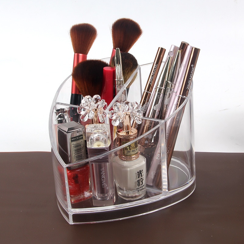 Acryl Hartvormige Up Organizer Lipstick Container Cosmetische Borstel Opbergdoos Transparant Tafel Cosmetica/Make Holder