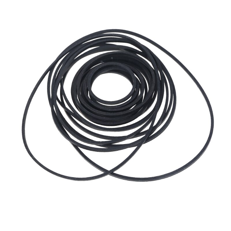 10PCS 1.5mm Width Universal Mix Cassette Tape Machine Belts Assorted Common Drive Flat Rubber Belt For CD DVD Recorders Walkman