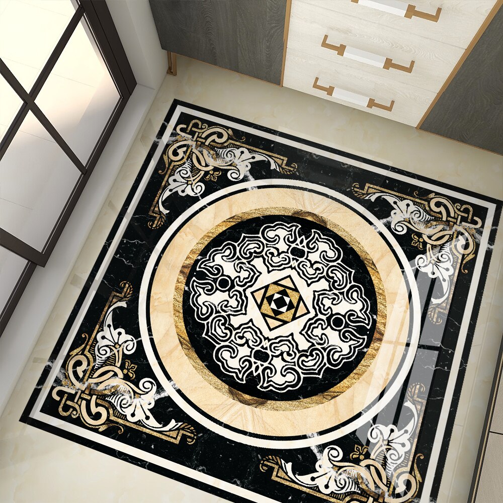 Parquet stickers European style PVC tile stickers Corridor porch tile renovation stickers floor extra large stickers