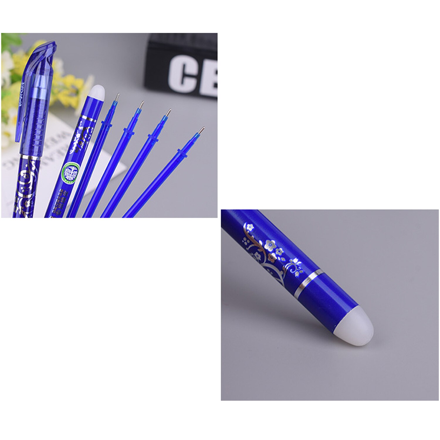 Löschbarer Füllfederhalter Für Gamer - Mit Radiergummi Und Blauer Tinte