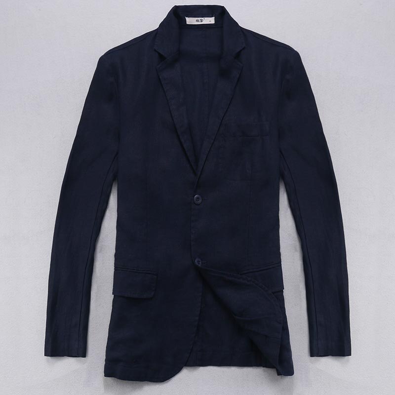 Italië brand blazer mannen linnen jas mannen casual solid jassen heren lente herfst jacket man vlas mode grote blazer masculino