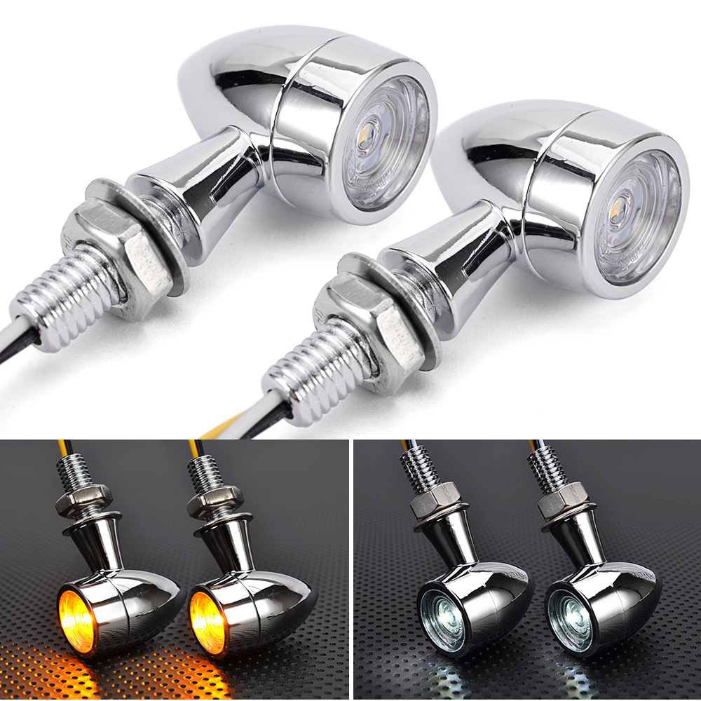 Luces traseras de señal de giro para motocicleta, luz LED de freno, luz trasera, indicador intermitente para ATV UTV Dirt Pit Bike, accesorios: Castaño