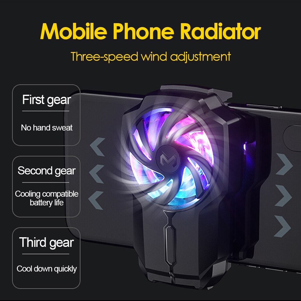 Smart Phone Cooling Fan USB Rechargeable Portable Universal Mobile Gamepad Radiator, Game Phone Fan Cooler Can be Adjusted