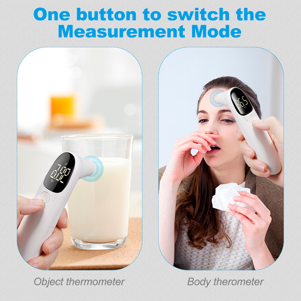 Handheld Digital Fronte Termico Termometro Senza contatto a Infrarossi Misurazione della Temperatura con Retroilluminazione di Colore per I Bambini Adulti