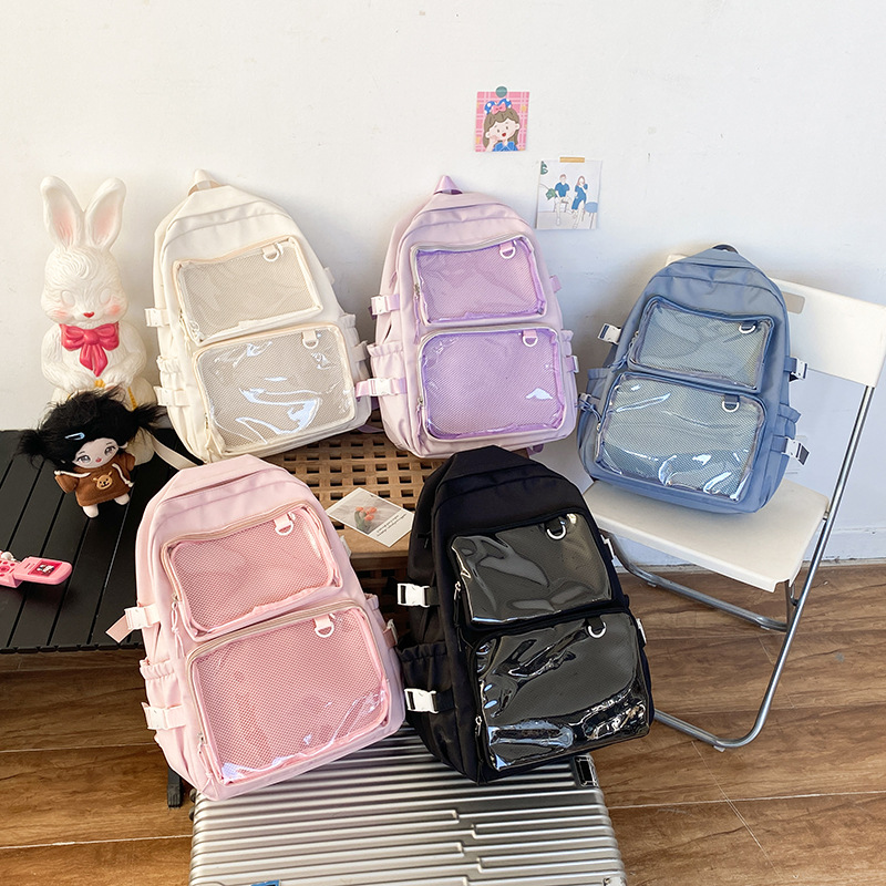 Japanese Kawaii Itabag Women Transparent Backpack Women Large Capacity Ita Backpack School Bags For College Student JK
