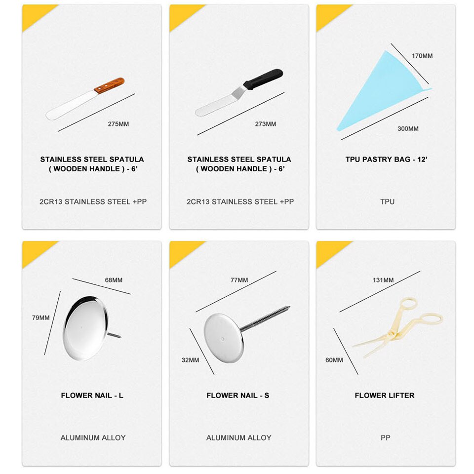 73Pcs Cake Decorating Kits Levert Met Cake Turntable Decorating Tip Icing Spatulaps Silicone Piping Wegwerp Spuitzak