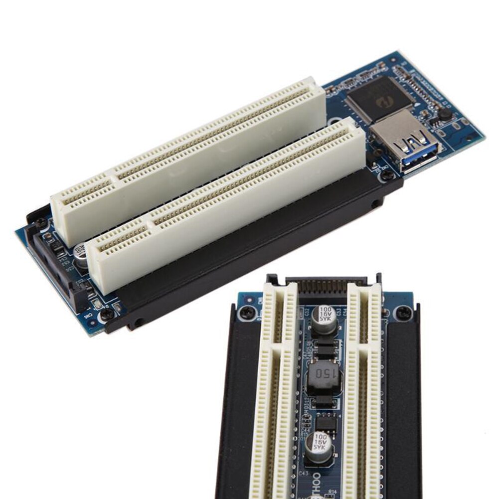 PCI-E To Dual PCI Riser Card Extender Desktop PCI Express Expansion Adapter Connector Card For PC Computer Windows XP LINUX