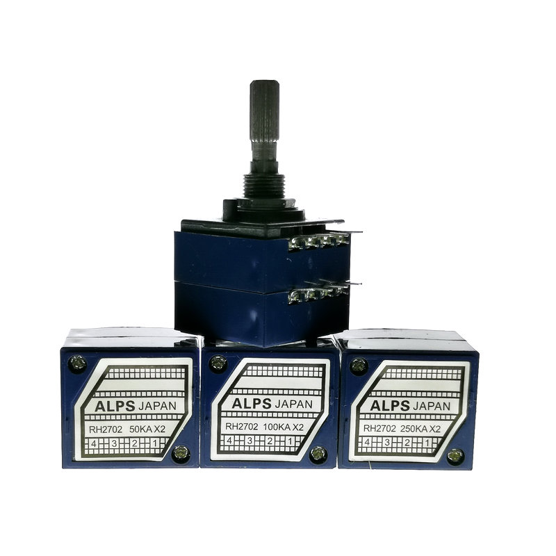 5PCS RH2702 50K 100K 250K Rotary Potentiometer RK27 250KAX2 8PIN FOR Amplifier Audio Volume Control Pot Stereo