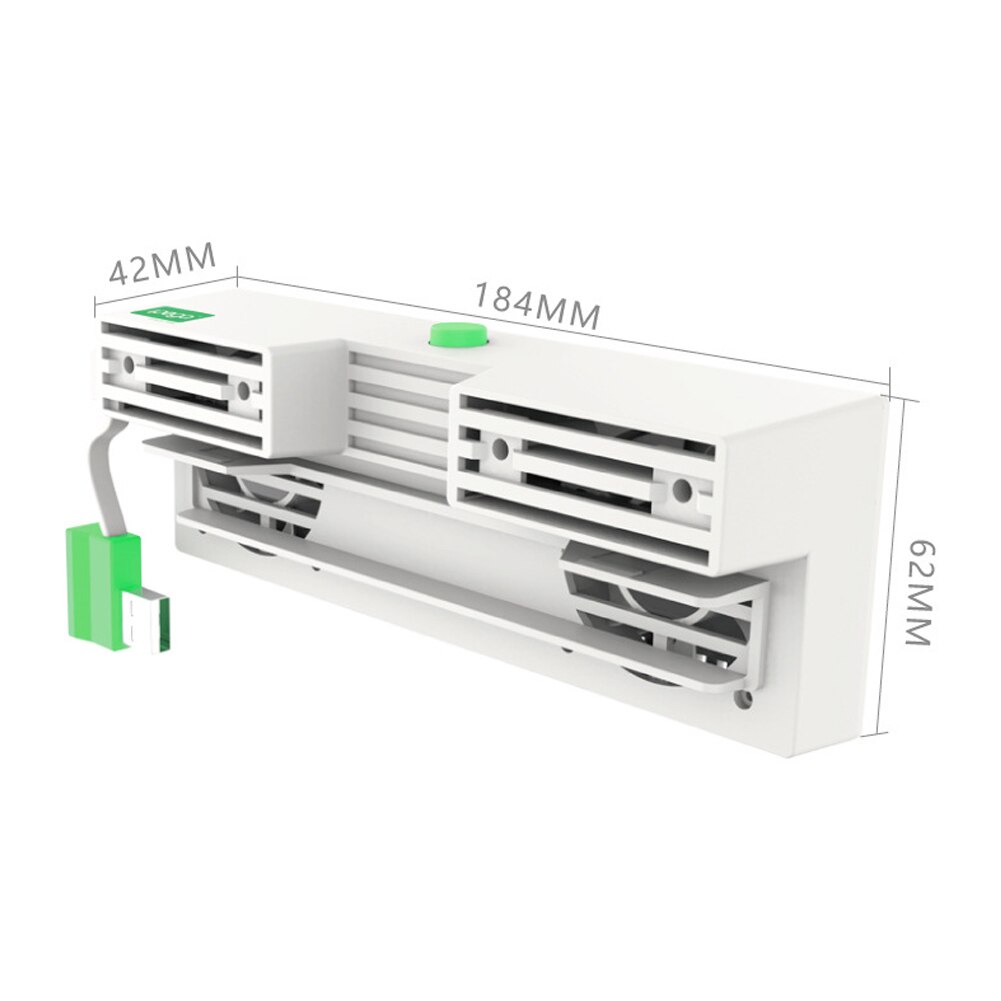 Console External Cooler with 2 Fans USB Power Super Turbo Temperature Cooler Fan for Nintendo Switch Game Heatsink Radiator: white