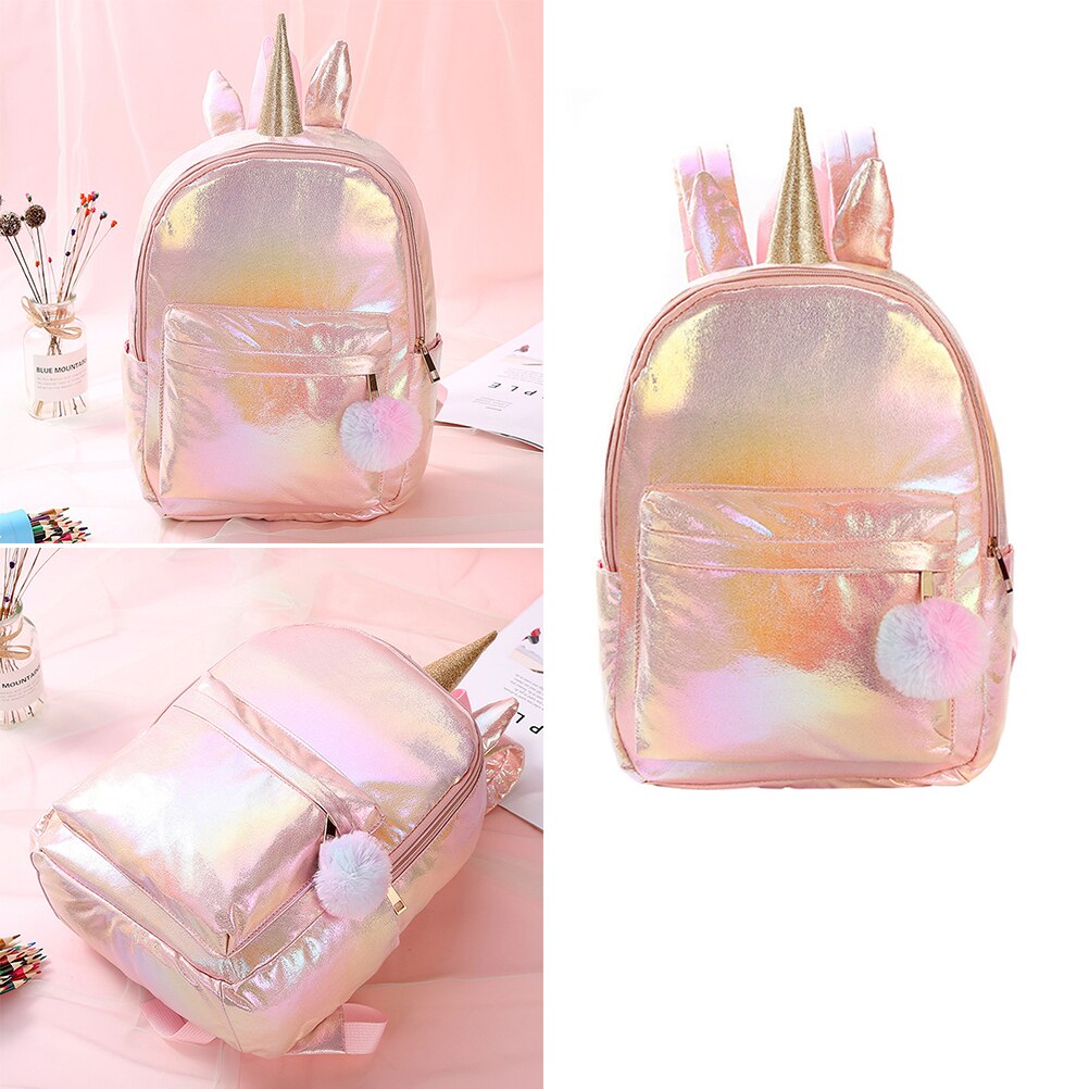 Elegante Mochila Unicórnio Moda Portátil Ombro Saco Saco De Armazenamento Colorido Brilhante Mochila para Meninas Da Escola