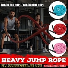 25mm Fitness Heavy Jump Rope Crossfits Weighted Battle Skipping Ropes Power Training Improve Strength Muscle Fitness Equipment