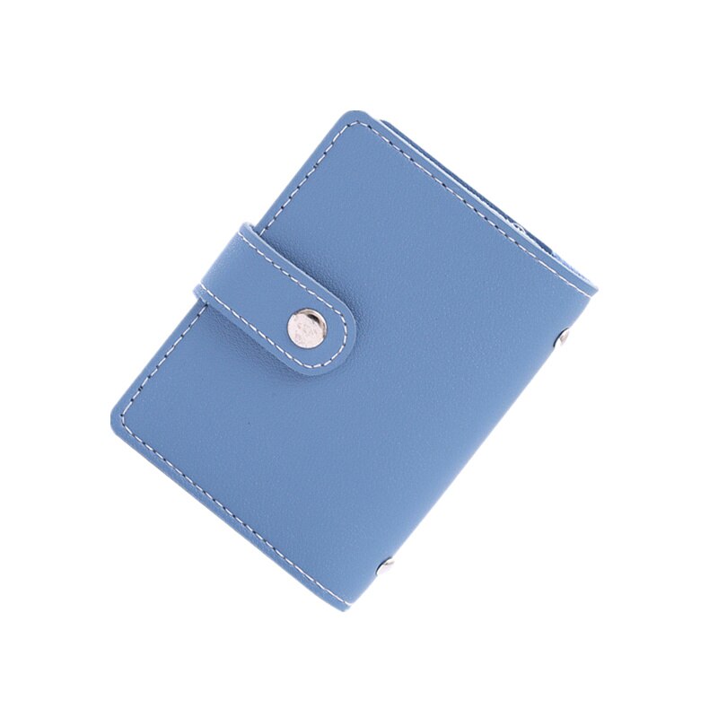 1 tarjetero de cuero PU PURDORED Unisex con 24 ranuras para RFID, tarjetero para tarjetas de crédito para mujer, bolsillo con cremallera, tarjetero de negocios para hombre: light blue