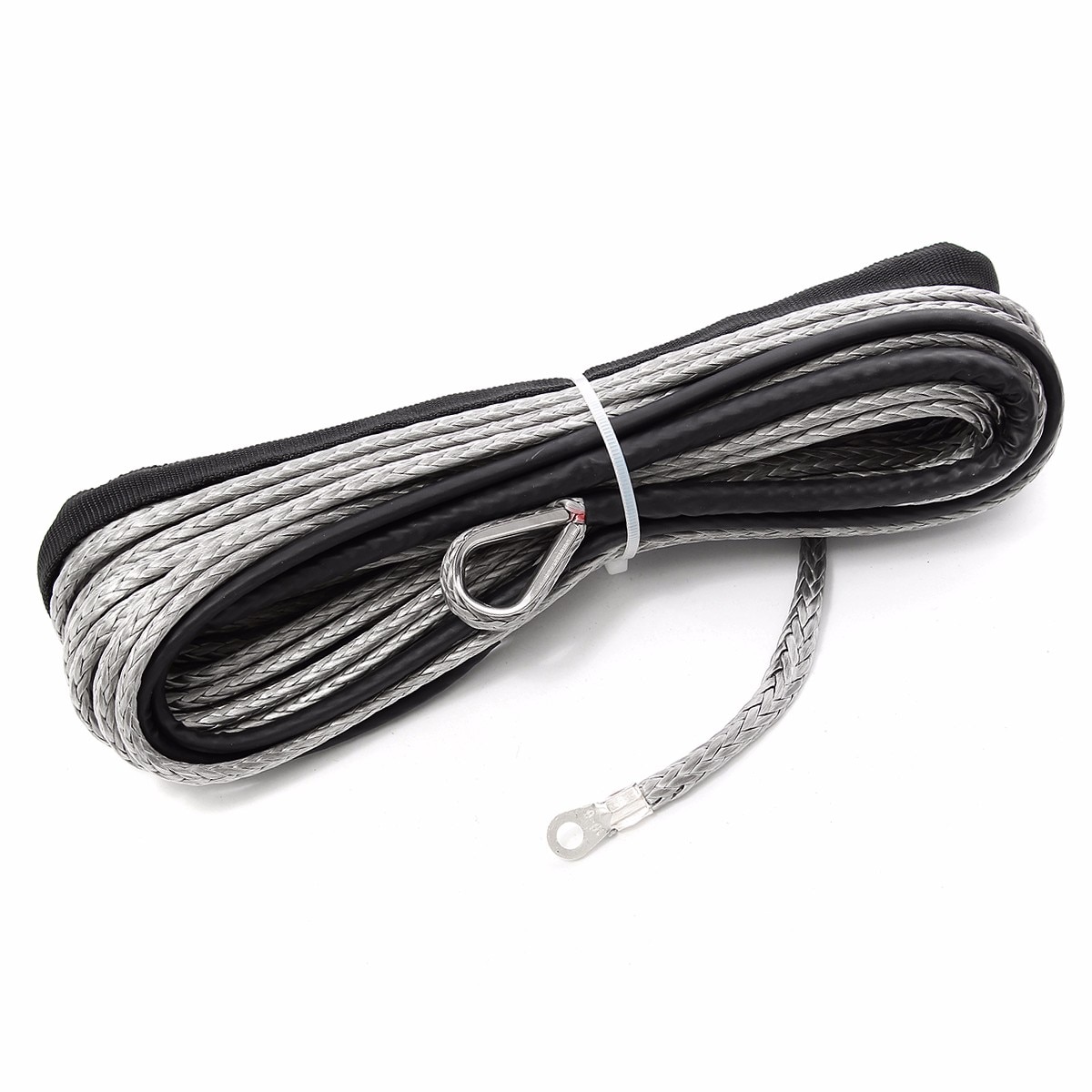 5mm x 15m 7000LBs Grau Nylon Seil Synthetische Winde Abschleppen Kabel mit Mantel fo SUV aus Straße Seilwinde seil Synthetische Seil