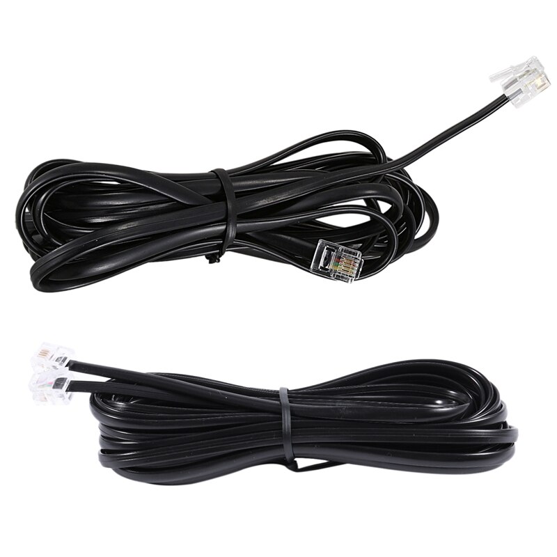 2 câbles téléphoniques RJ11 6P4C, cordon pour Modem ADSL, 5 mètres et 3 mètres: Default Title