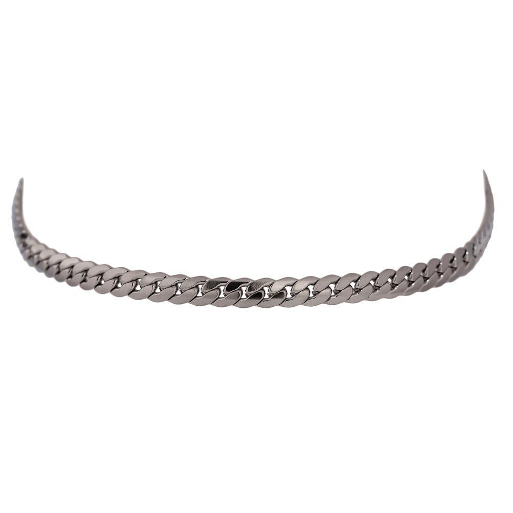 Yhpup-gargantilla con cadena de serpiente de acero inoxidable, Collar con textura de Metal, joyería, ,: YH269A Steel