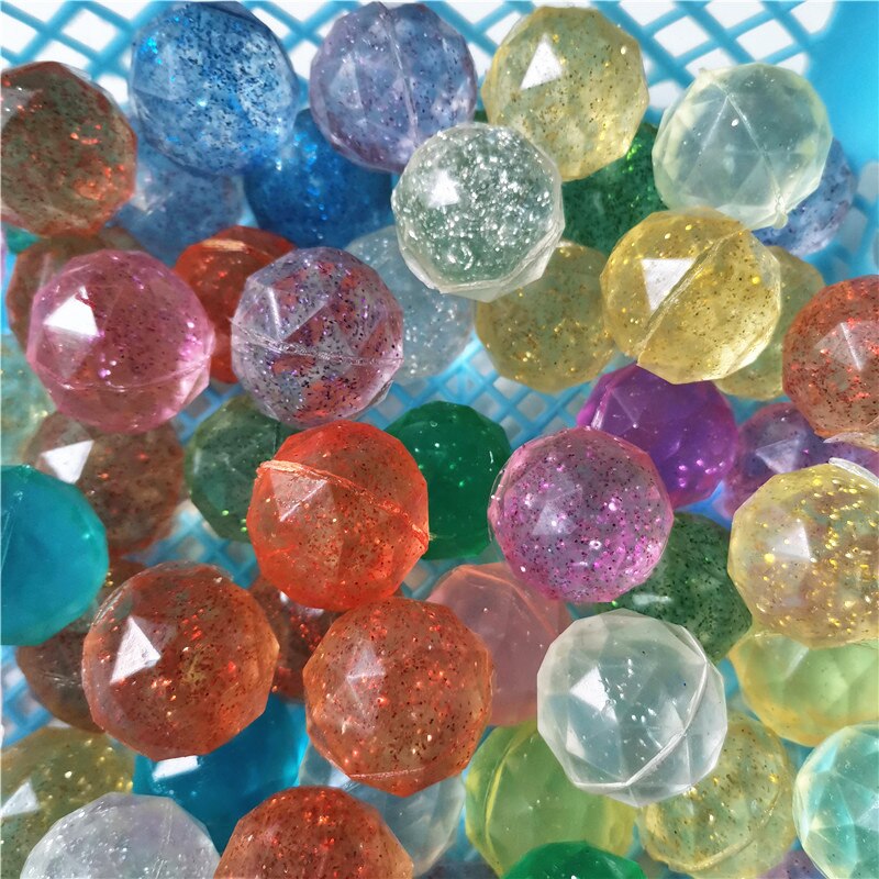 10 stk børn legetøjskugle farvet dreng hoppende kugle gummi udendørs legetøj børn sportsspil diamant elastisk jonglerende springkugler