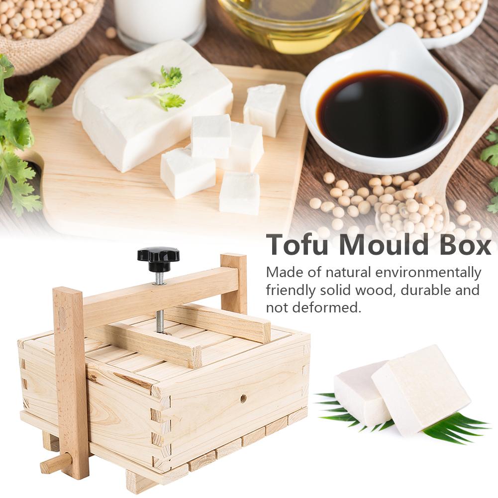 2- i -1 trä tofu ost tillverkare & press med 3 st tyg hållbar asy att montera för hem tofu diy plats
