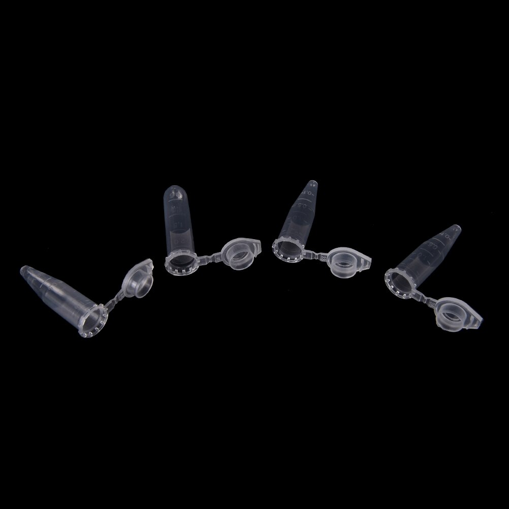 100 PCS 1.5ml Lab Clear Test Tube Centrifuge Vial Snap Cap Micro Plastic Container for Laboratory Sample Specimen Lab Supplies