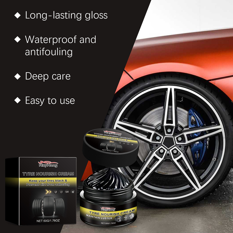 Premium Tire Renewal Wax-Long-Lasting Shine Anti-Dust Protection Prevents Aging&Cracking Car Wheel Polish Restorer All Vehicles