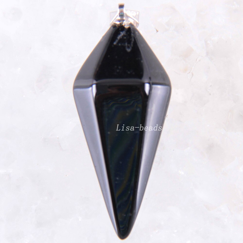 without tags Jewelry 35X15MM Natural Black Onyx Pendant 1Pcs RK1627: Default Title